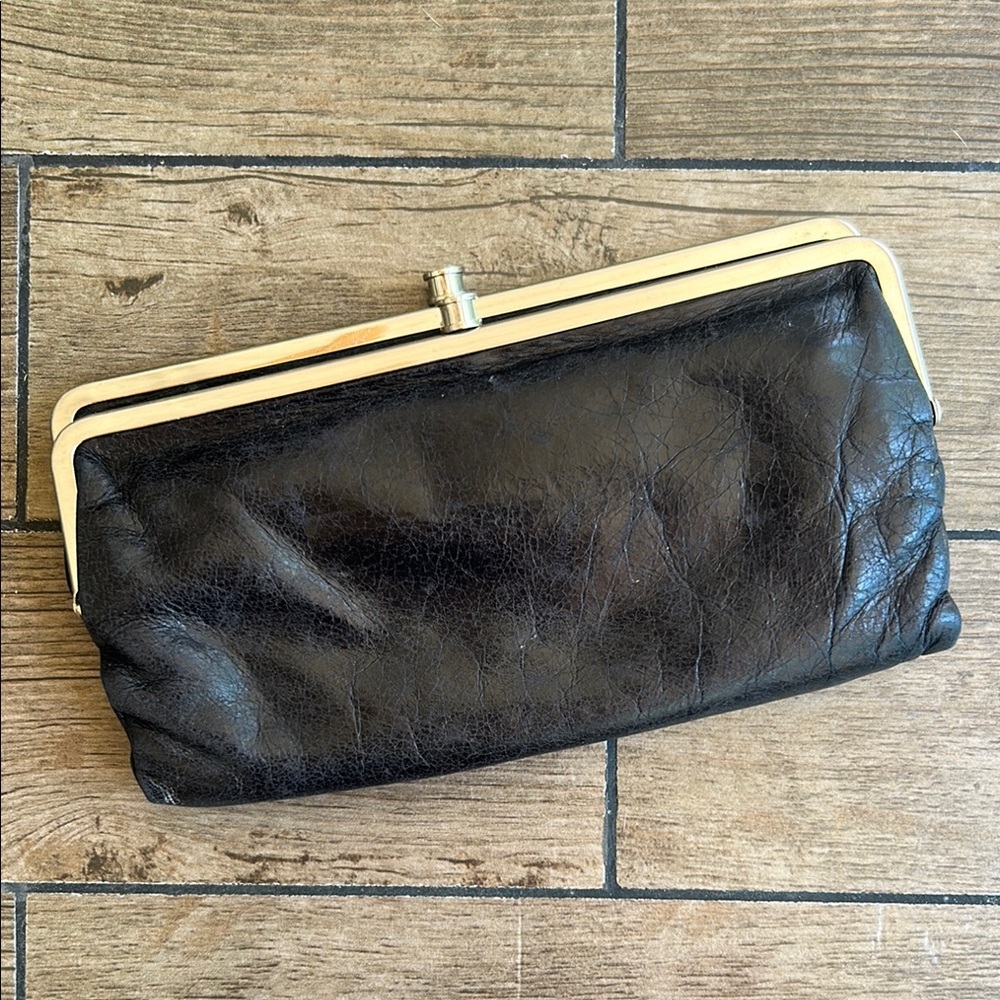 HOBO Lauren Black Leather Wallet/Clutch